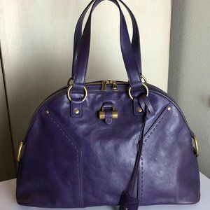 YSL Saint Laurent Purple Large Muse Bag Pristine